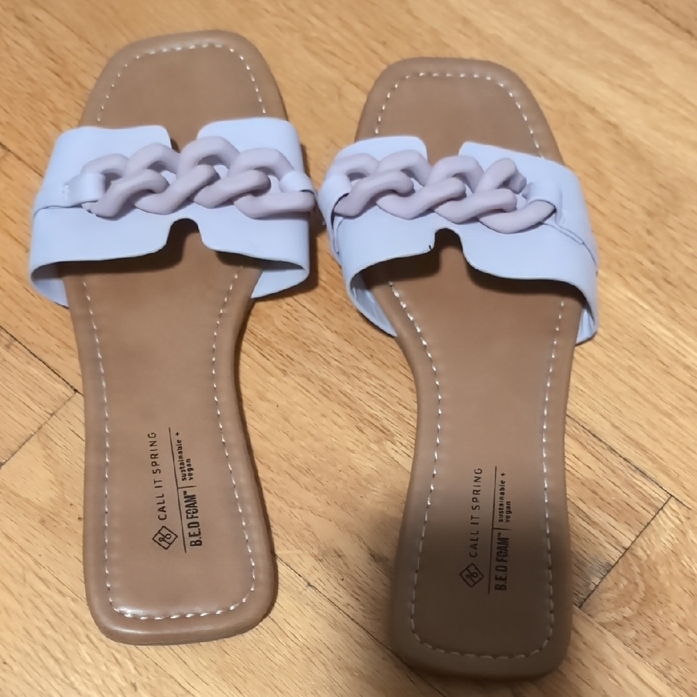 Call It Spring Purple Sandals with Slip-On Design